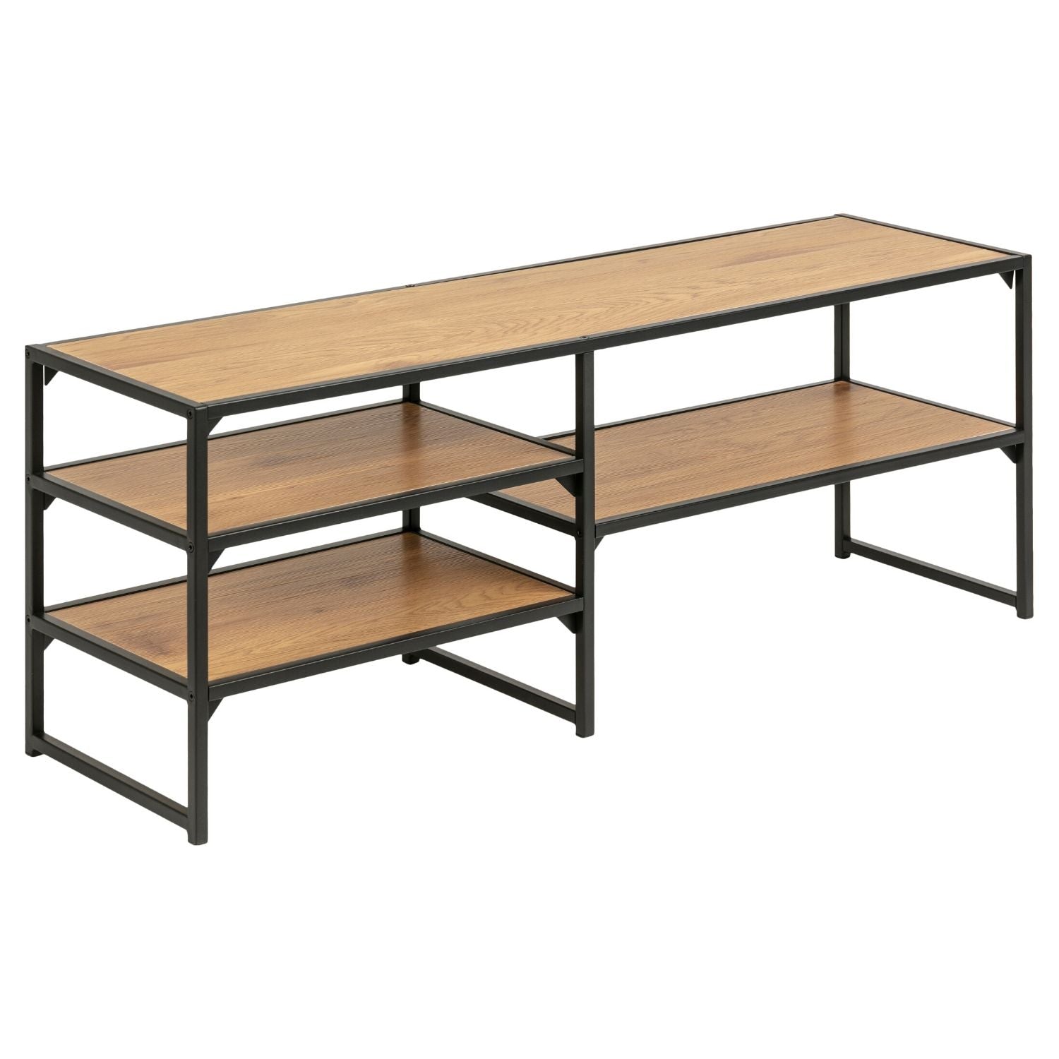 Produktbillede af ACT NORDIC Seaford TV-bord natur/sort papir vildeg/metal m. 3 hylder i premium kvalitet