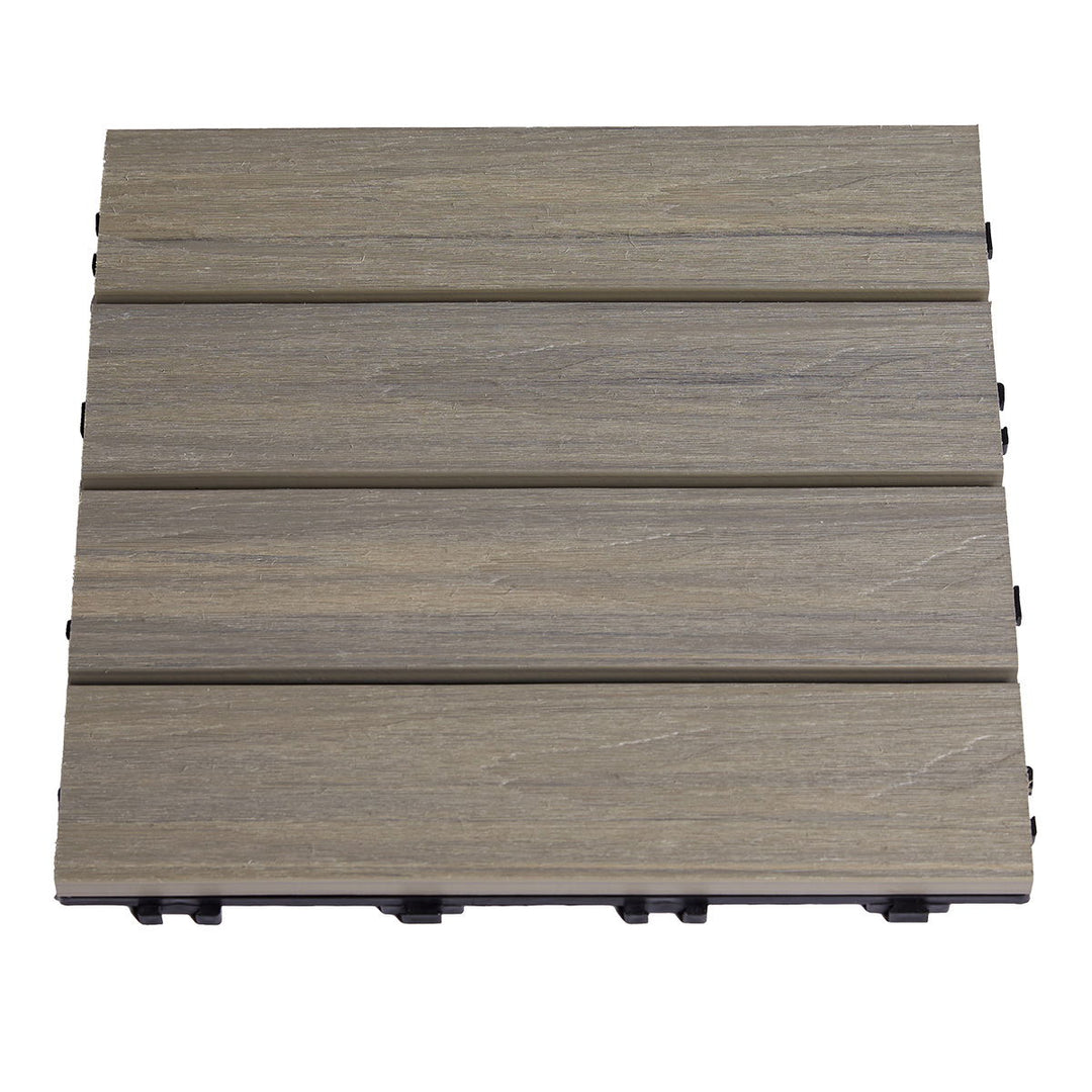 Produktbillede af Terrasseflise komposit 30 x 30 cm 4-pak drivtømmer HORTUS på tilbud i høj kvalitet