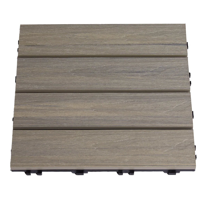 Terrasseflise komposit 30 x 30 cm 4-pak drivtømmer HORTUS