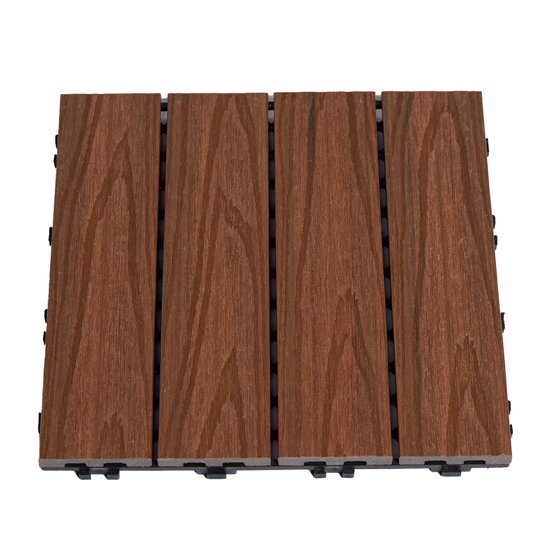 Terrasseflise komposit 30 x 30 cm 4-pak teak HORTUS