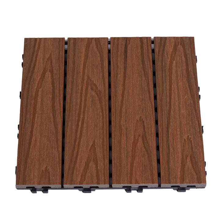 Terrasseflise komposit 30 x 30 cm 4-pak teak HORTUS