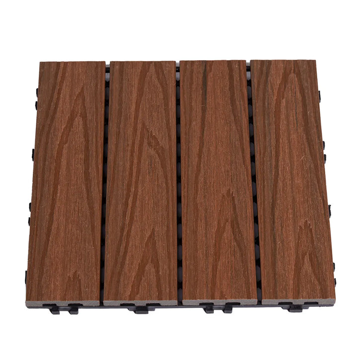 Terrasseflise komposit 30 x 30 cm 4-pak teak HORTUS
