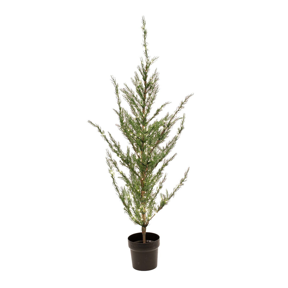 Produktbillede af Kunstigt cedertræ i potte med LED lys 120 cm på tilbud i høj kvalitet