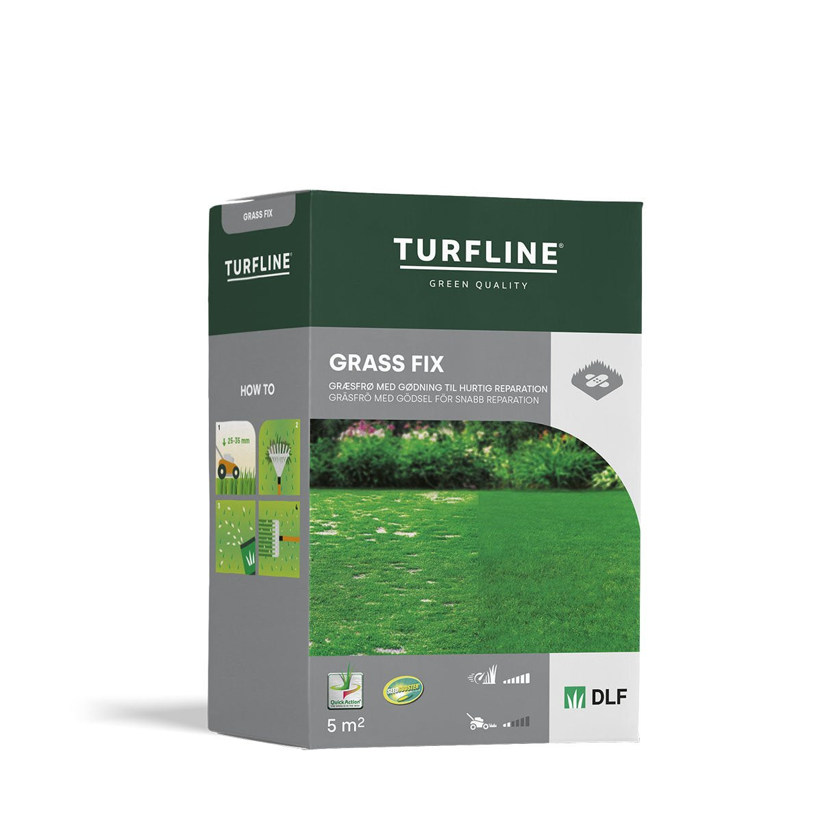 Produktbillede af Turfline GrassFix græsfrø 0,1 kg. på tilbud i høj kvalitet