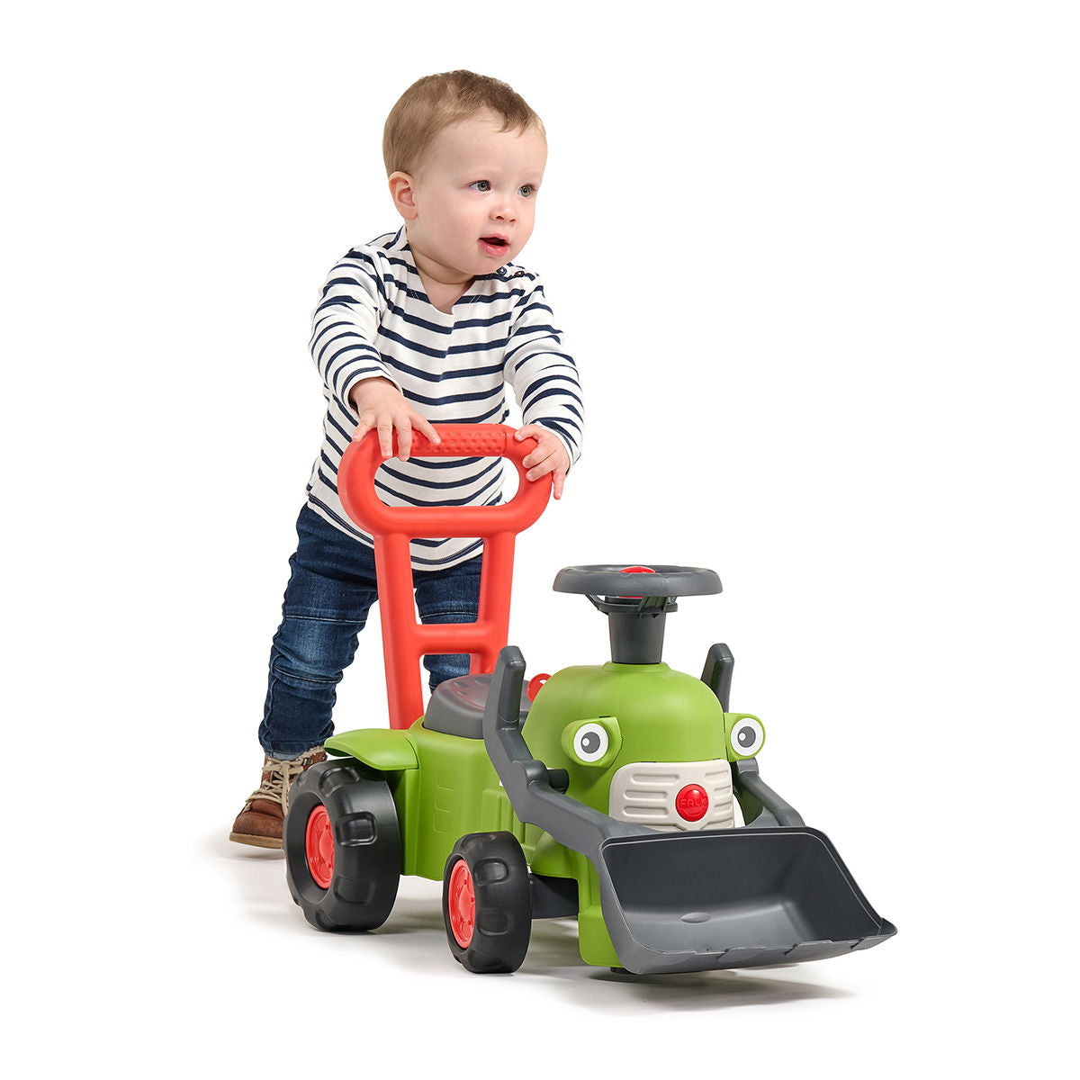 Produktbillede af Traktor med rat horn og skubbehåndtag Claas Vintage FALK på tilbud i høj kvalitet