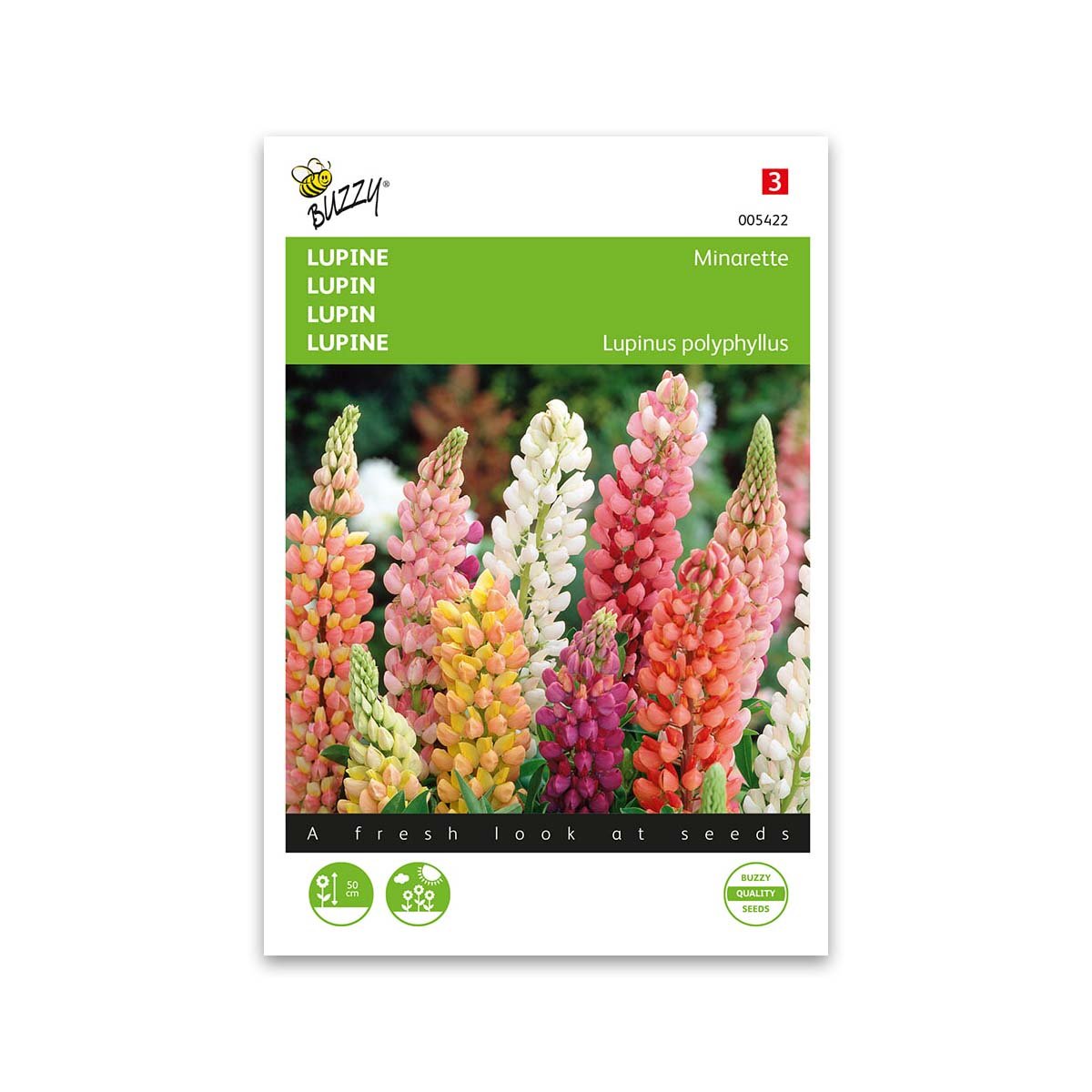 Produktbillede af Lupin dværg blanding frø Minarette Buzzy på tilbud i høj kvalitet