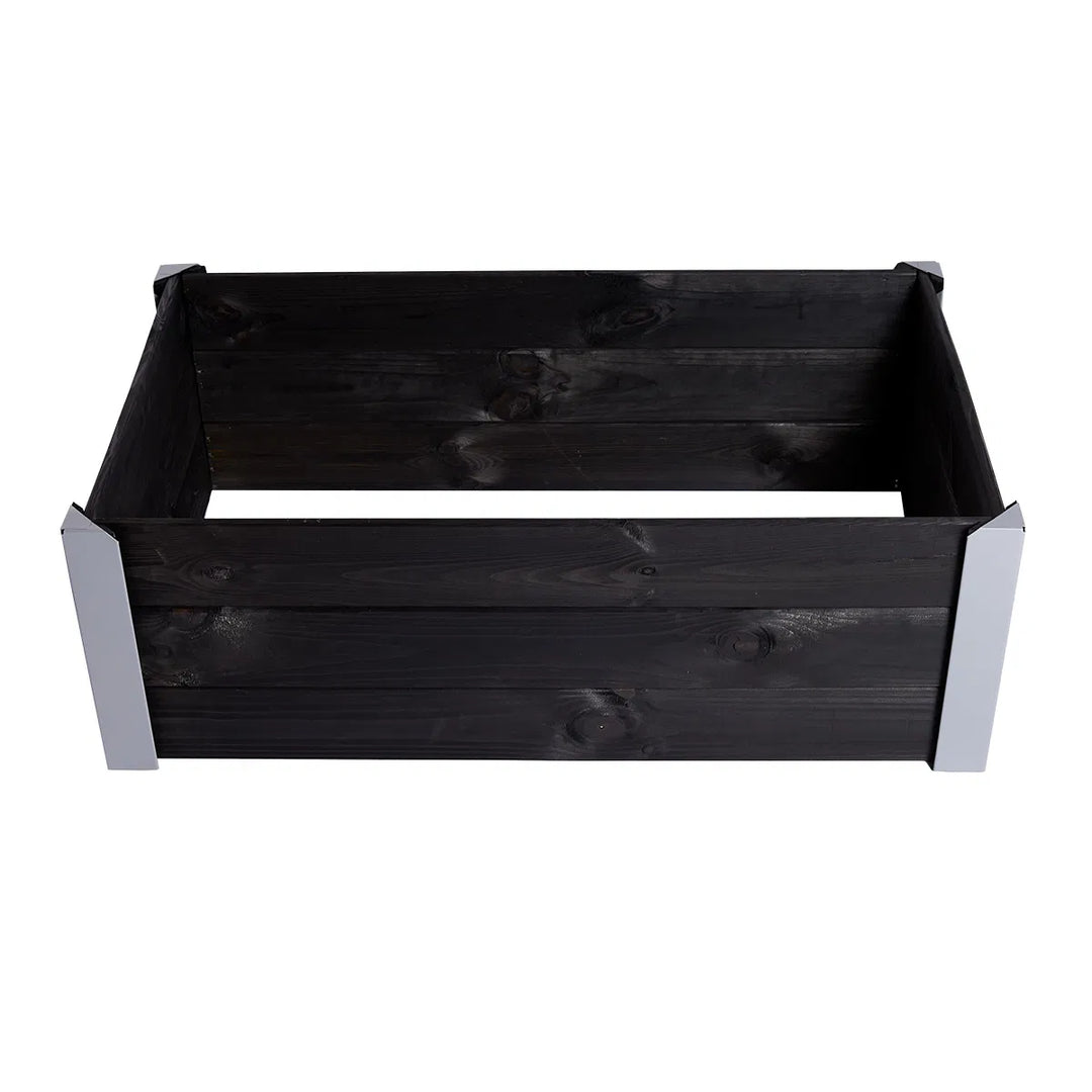Kapilærskjuler gundmalet træ sort med metalhjørner 33 x 93 x 53 HORTUS