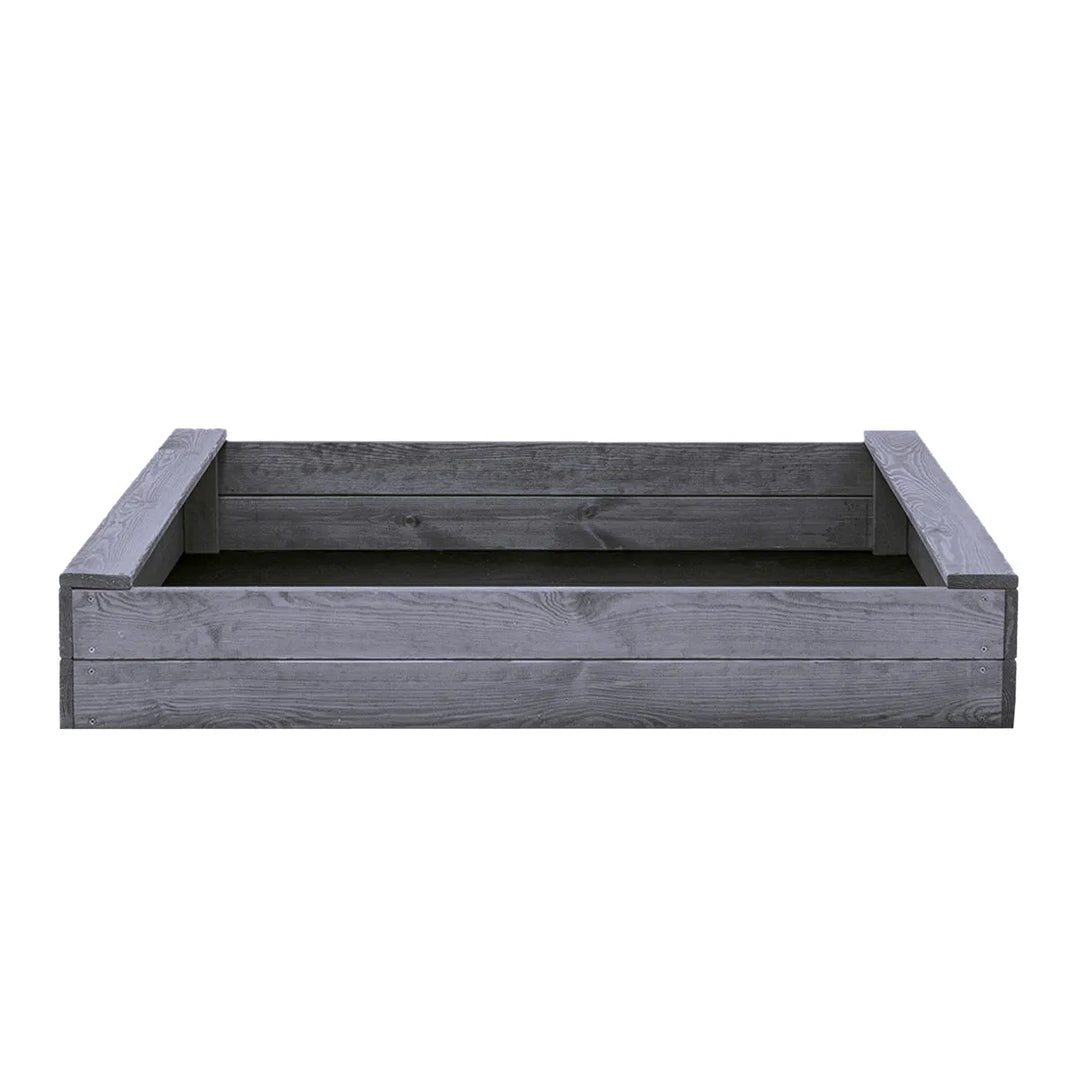 Sandkasse slim 120 x 120 cm grå grundmalet NORDIC PLAY