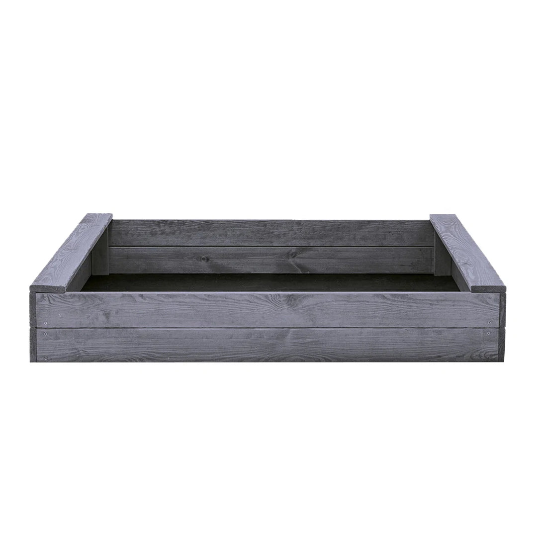 Sandkasse slim 120 x 120 cm grå grundmalet NORDIC PLAY