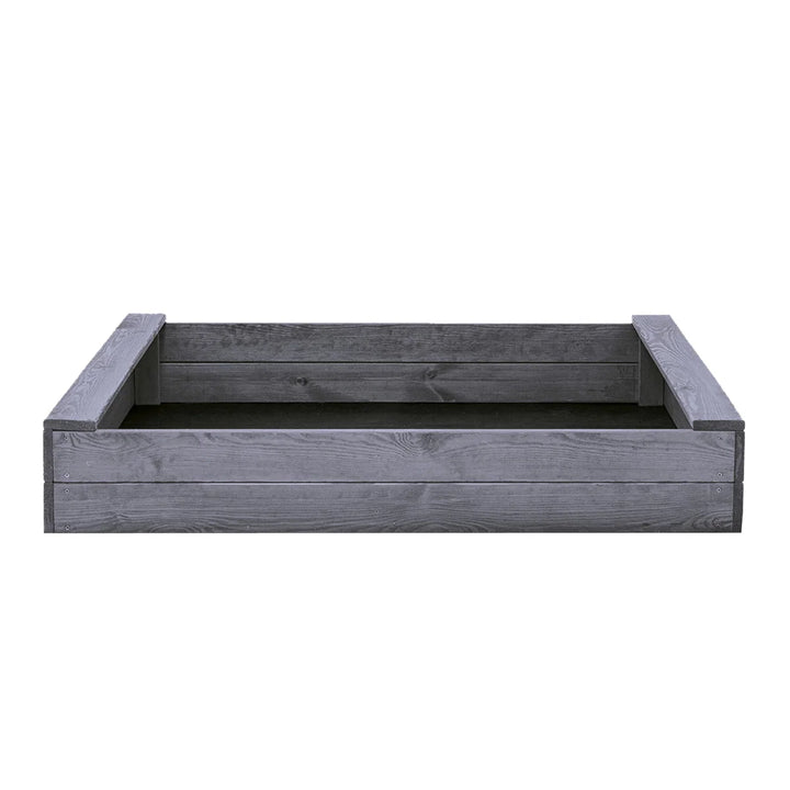 Sandkasse slim 120 x 120 cm grå grundmalet NORDIC PLAY