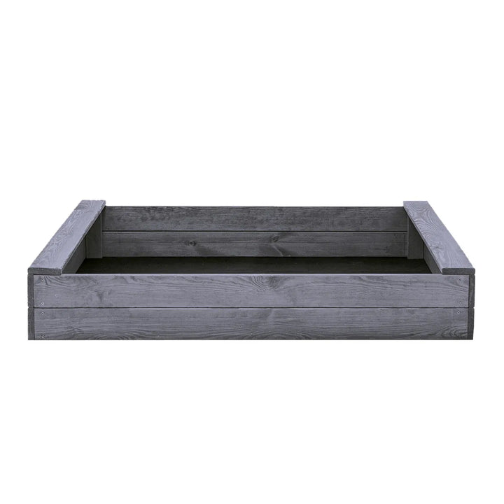 Sandkasse slim 120 x 120 cm grå grundmalet NORDIC PLAY