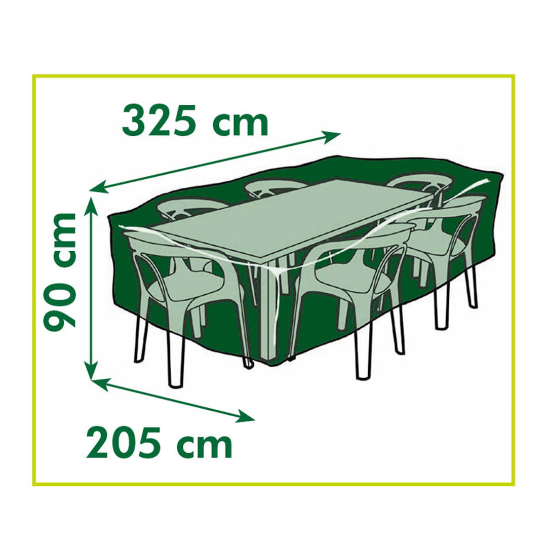 Produktbillede af Overtræk til rektangulært/ovalt havebord H90 x 325 x 205 cm på tilbud i høj kvalitet
