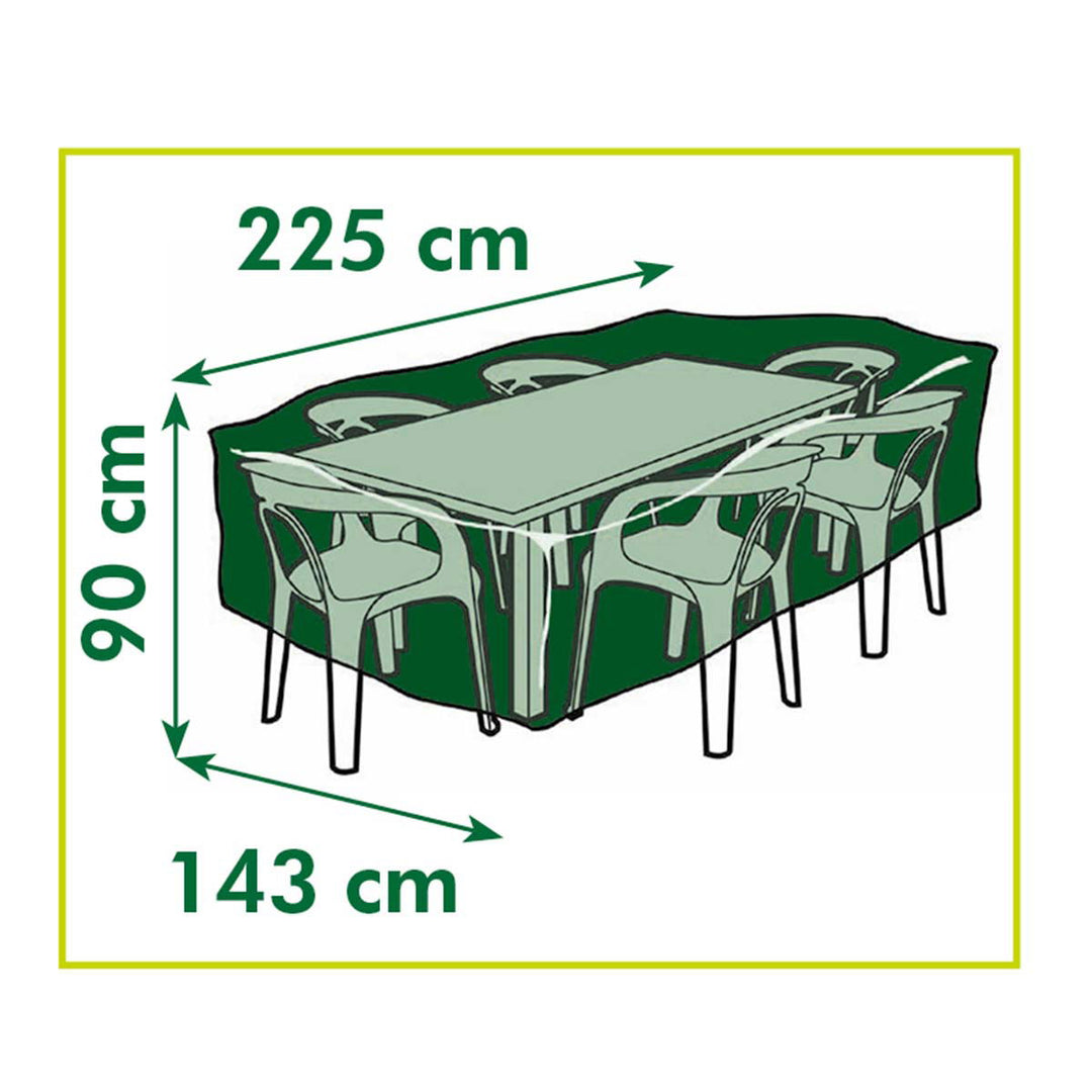 Produktbillede af Overtræk til rektangulært/ovalt havebord H90 x 225 x 143 cm på tilbud i høj kvalitet