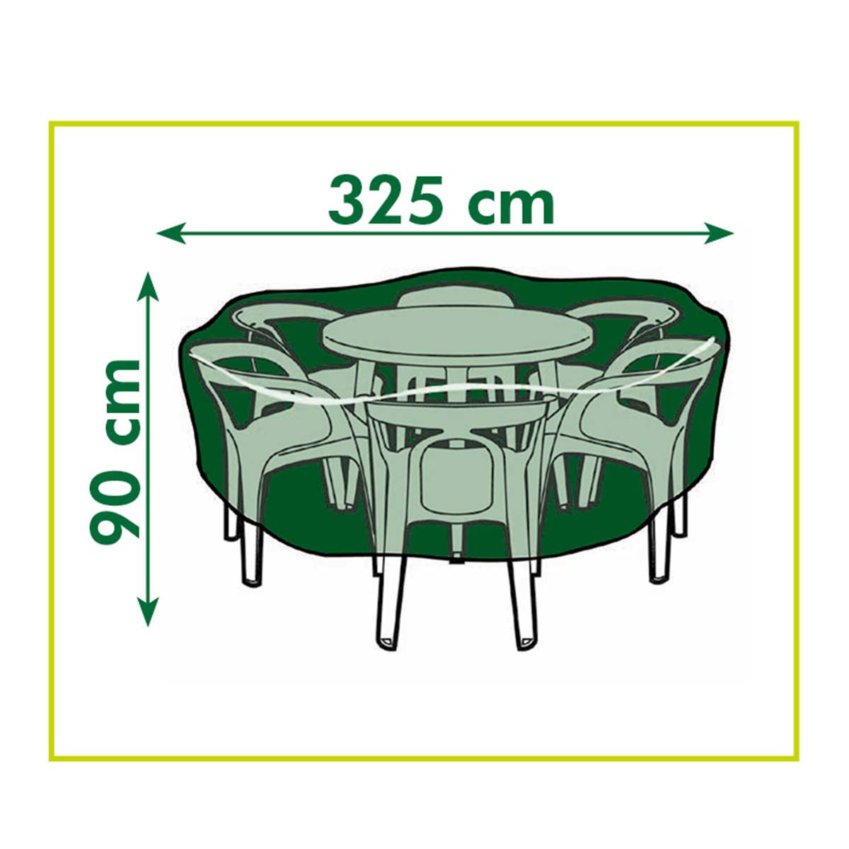 Produktbillede af Overtræk til rundt havebord og stole H90 x Ø325 cm på tilbud i høj kvalitet