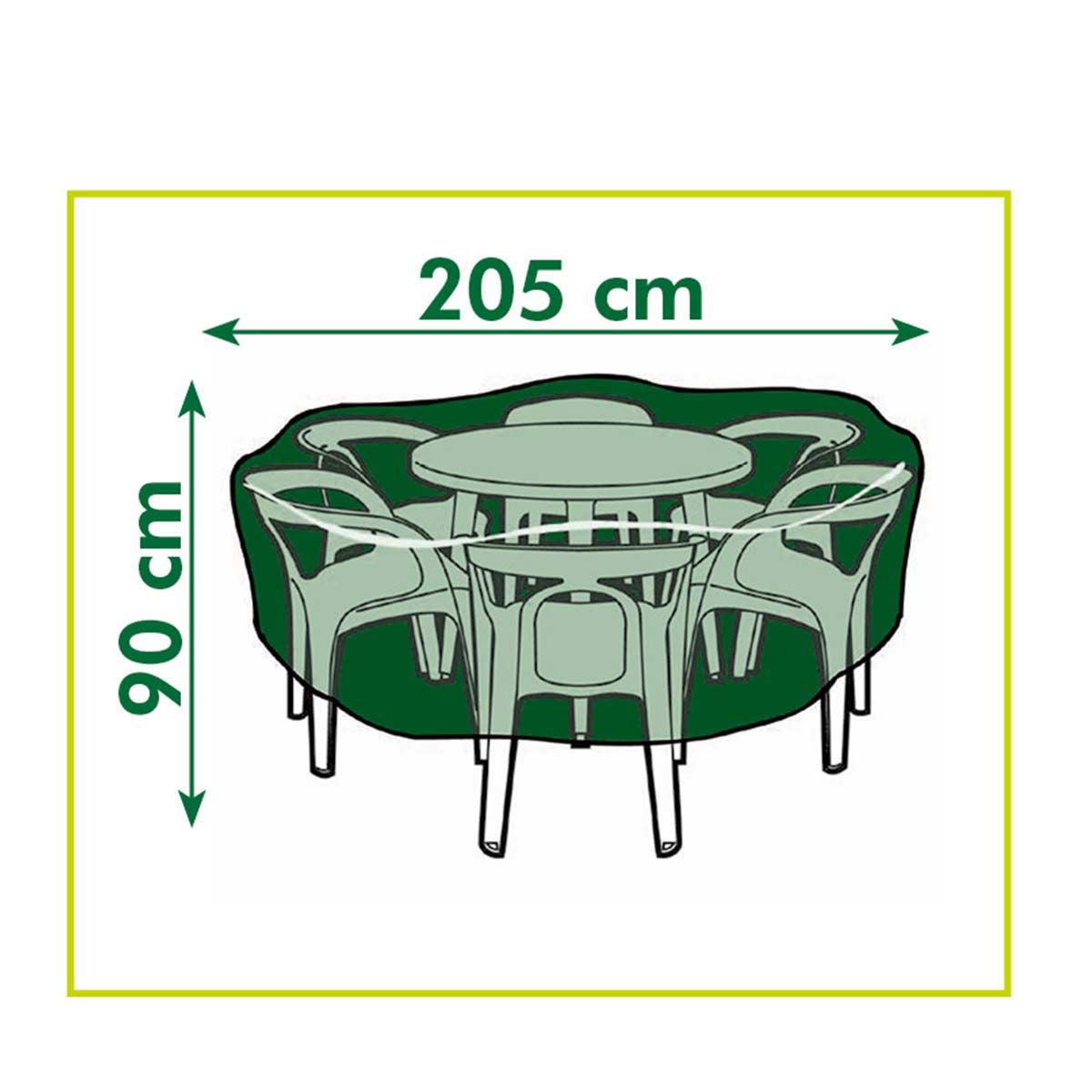 Produktbillede af Overtræk til rundt havebord og stole H90 x Ø205 cm på tilbud i høj kvalitet