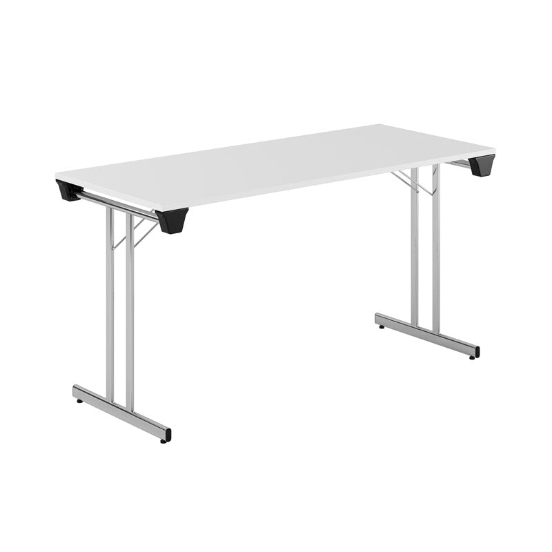 Produktbillede af Dinner Style 140x60cm Sammenklappeligt bord Hvid-krom på tilbud