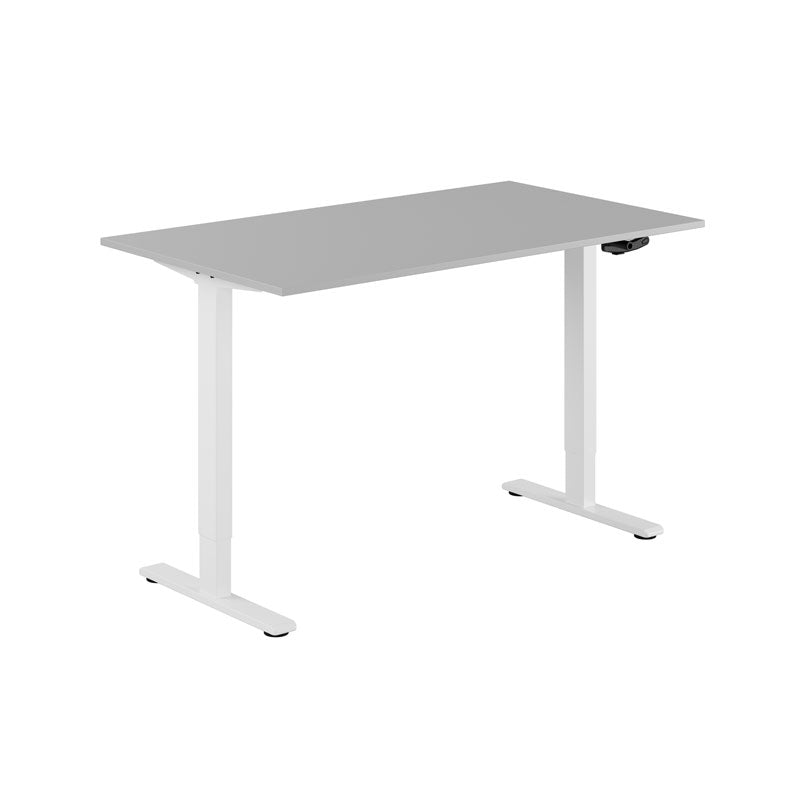 Produktbillede af ECO Hæve/Sænkebord manuelt 140x80cm Grå-hvid på tilbud