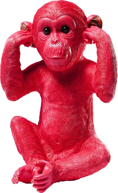 KARE DESIGN Monkey Kikazaru sparebøsse rød polyresin H:35