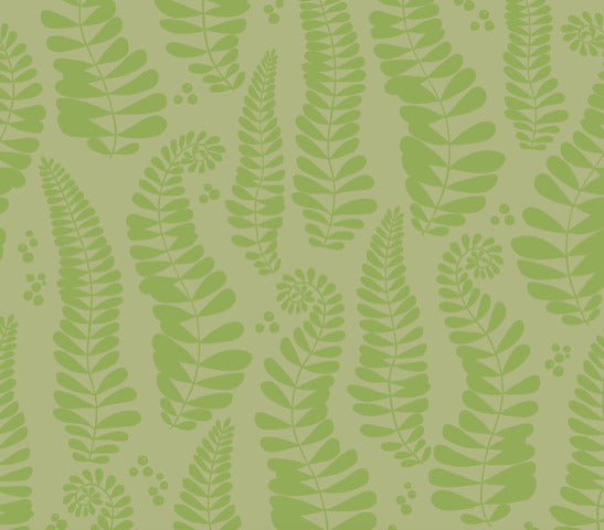 Produktbillede af Engholm Textiles Akryldug med antiskrid Fern Green Notes by Susanne Schjerning i premium kvalitet