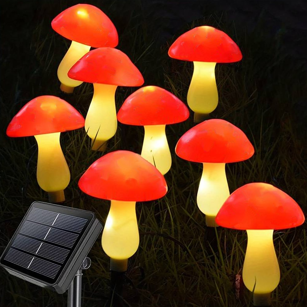 Produktbillede af Solcellelampe LED 3 stk. svampe på tilbud