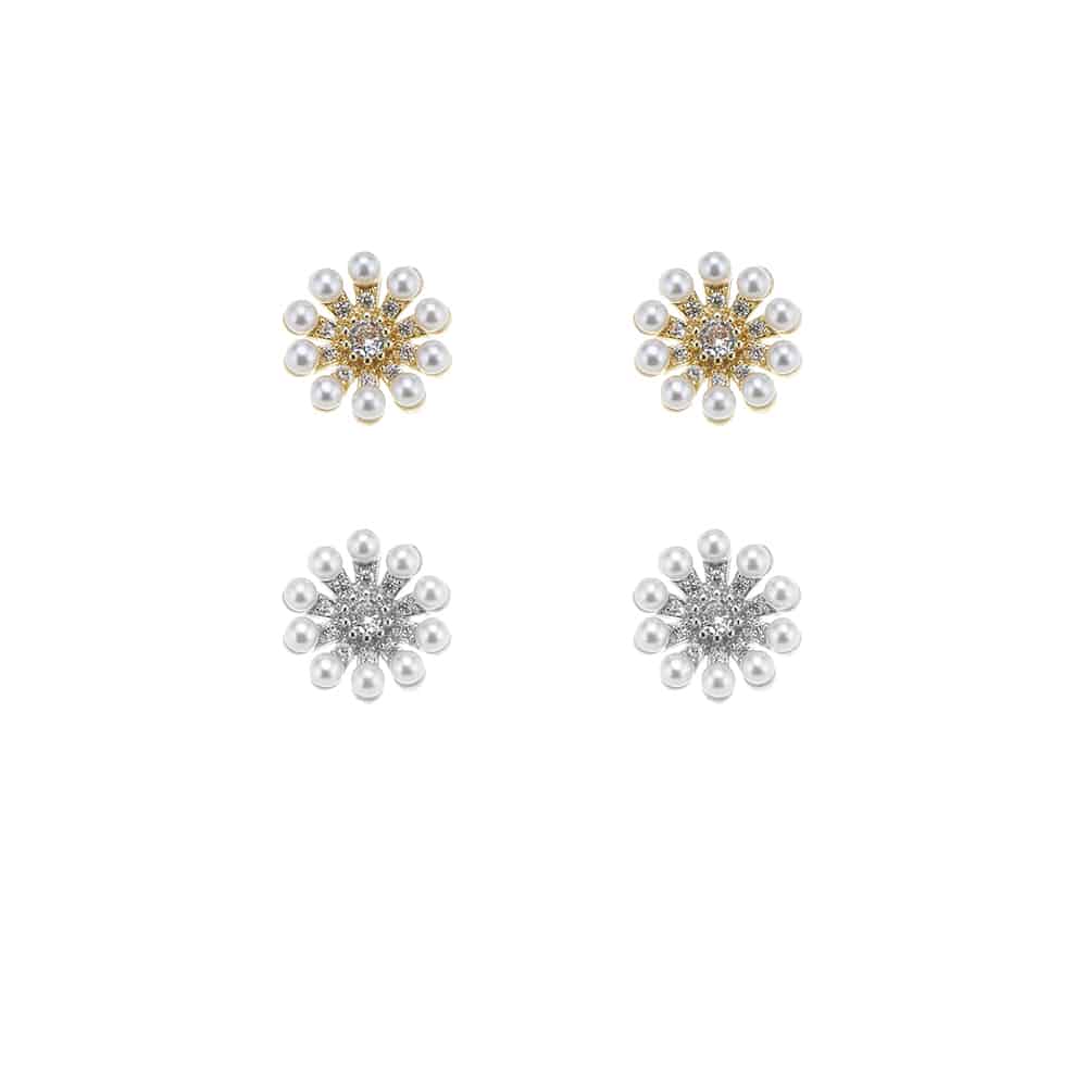 Produktbillede af Køb Ørestikker med små perler guld eller sølv Sølv på tilbud