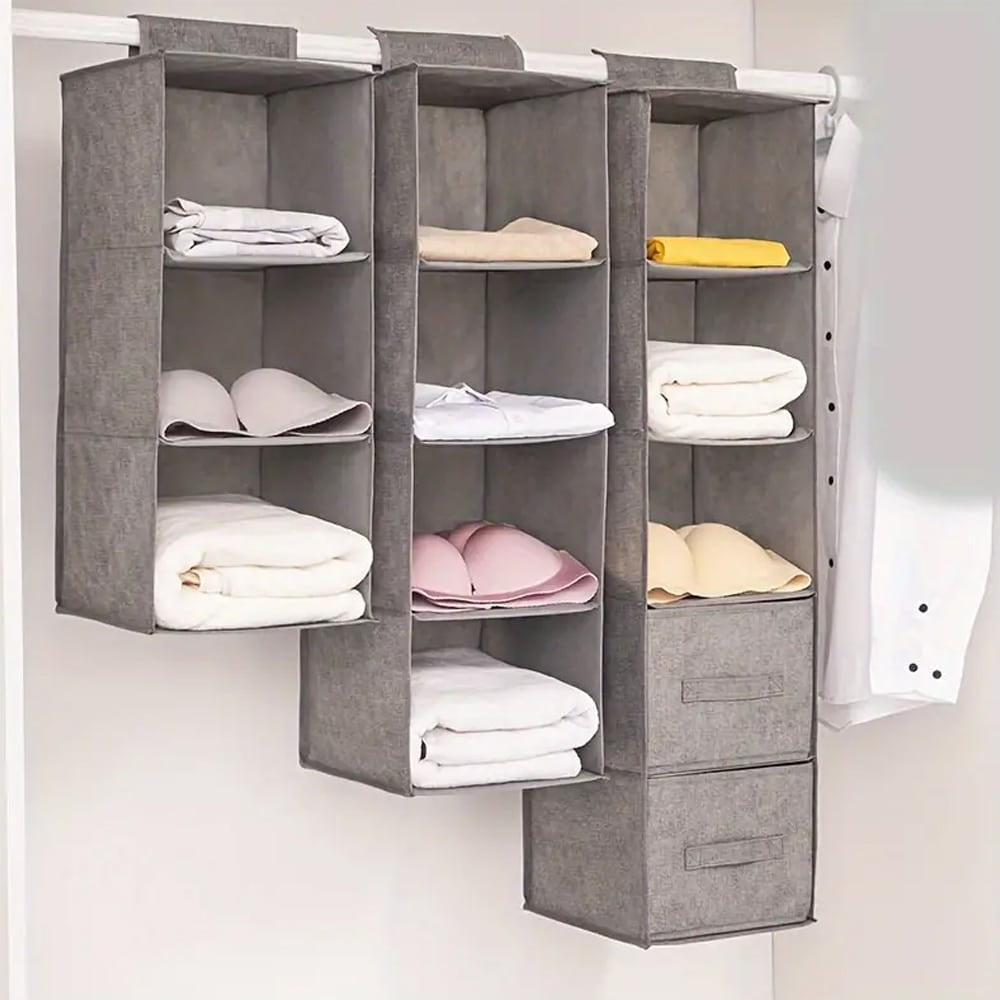 Produktbillede af Hængeopbevaring i Stof 3 stk. 6 dele  på tilbud