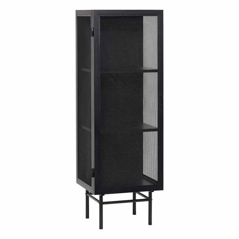 Produktbillede af HÃBSCH EDGE SINGLE METALSKAB M/TRÅDNET SMALL SORT 150 i premium kvalitet