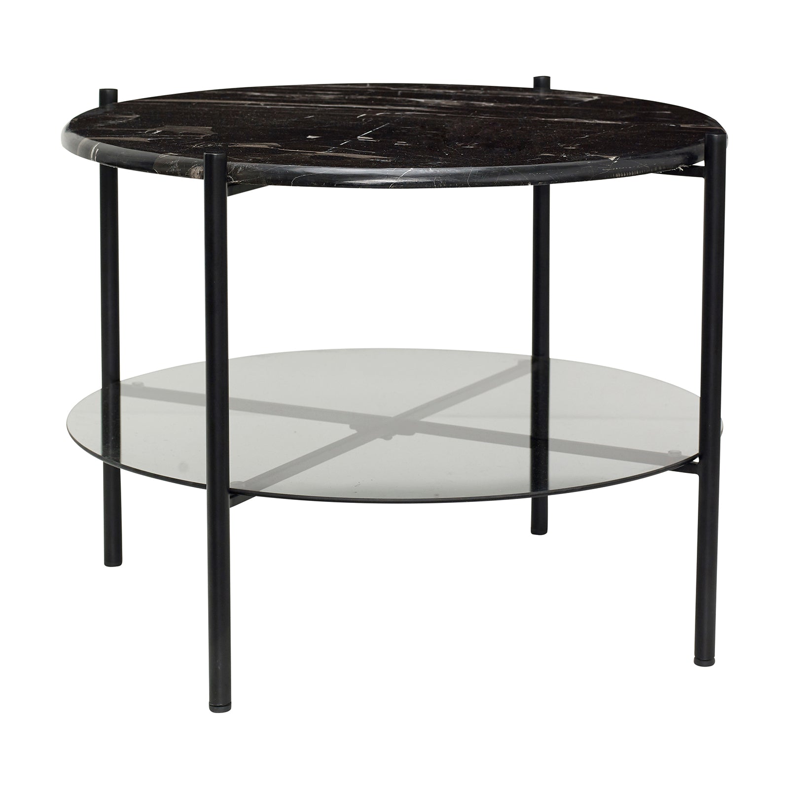 Produktbillede af HÃBSCH STUNNING SOFABORD MARMOR/GLAS SORT 65 i premium kvalitet