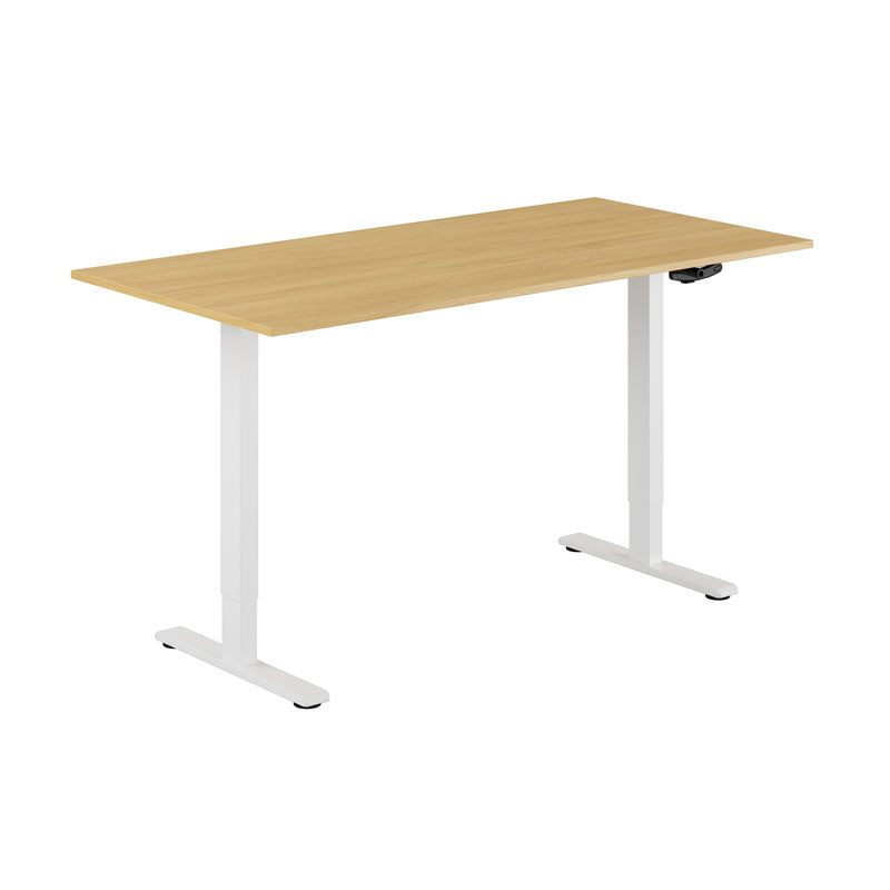 Produktbillede af ECO Hæve/Sænkebord manuelt 160x80cm Eg-hvid på tilbud