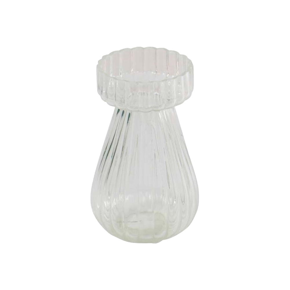 Lauvring Moss hyacintglas i klart rillet glas, højde 14,5 cm