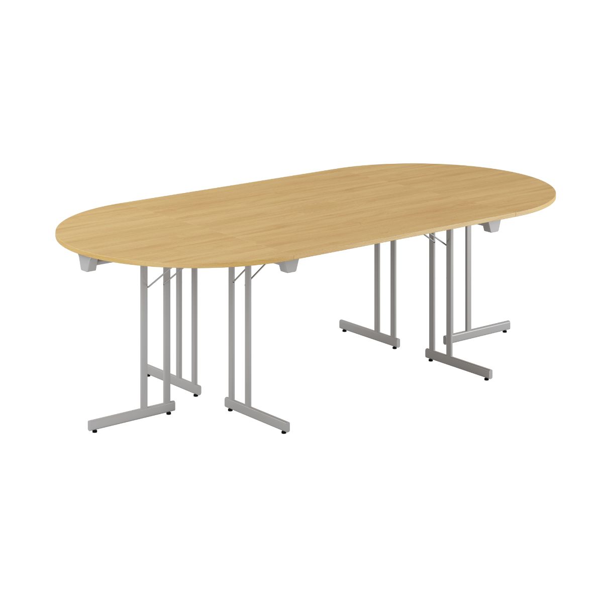 Produktbillede af Konferencebord 240x120cm Sammenklappeligt bord Eg-grå på tilbud