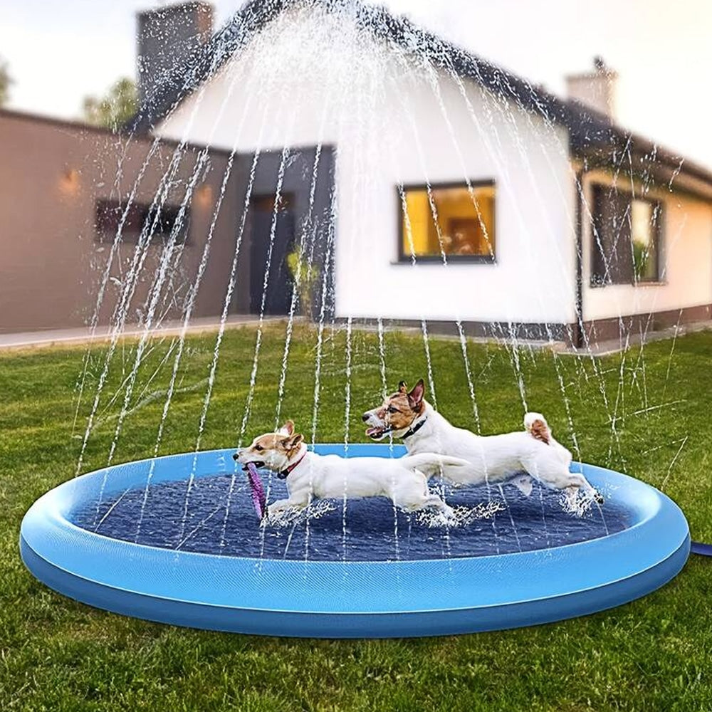 Produktbillede af Køb Hundepool med vandsprinkler 150 cm. på tilbud