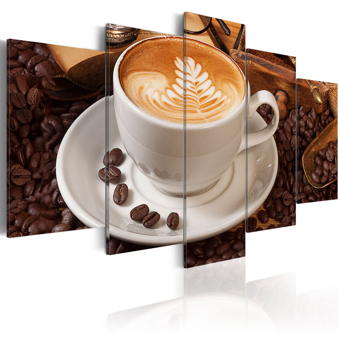 ARTGEIST Coffee in the morning Billede af en kop kaffe trykt på lærred Flere størrelser 100x50