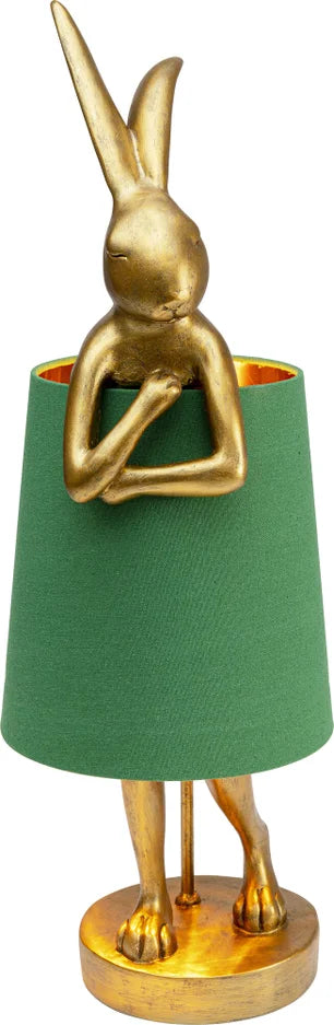 KARE DESIGN Animal Rabbit bordlampe grøn hør og guld polyresin/stål