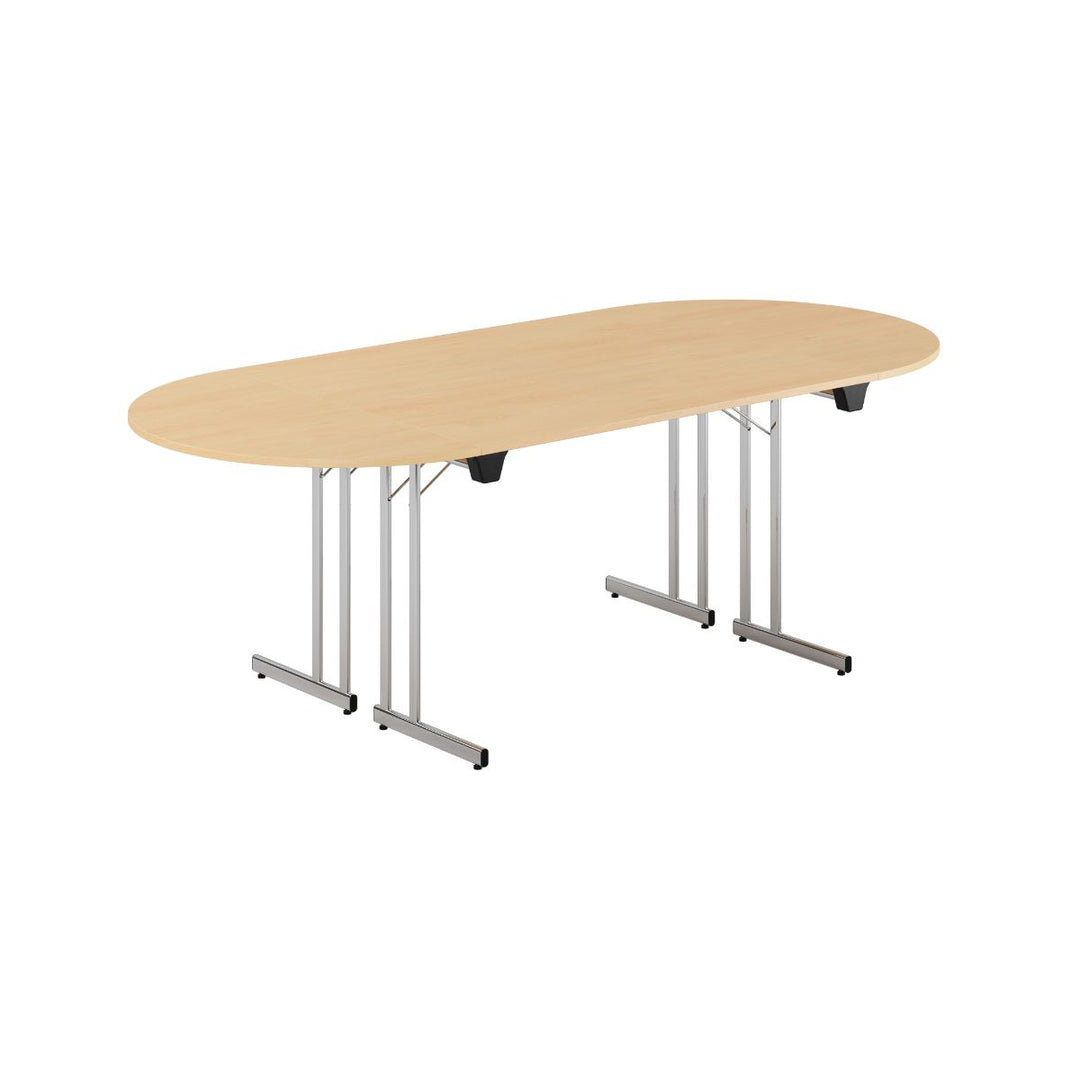 Produktbillede af Konferencebord 220x100cm Sammenklappeligt bord Bøg-krom på tilbud