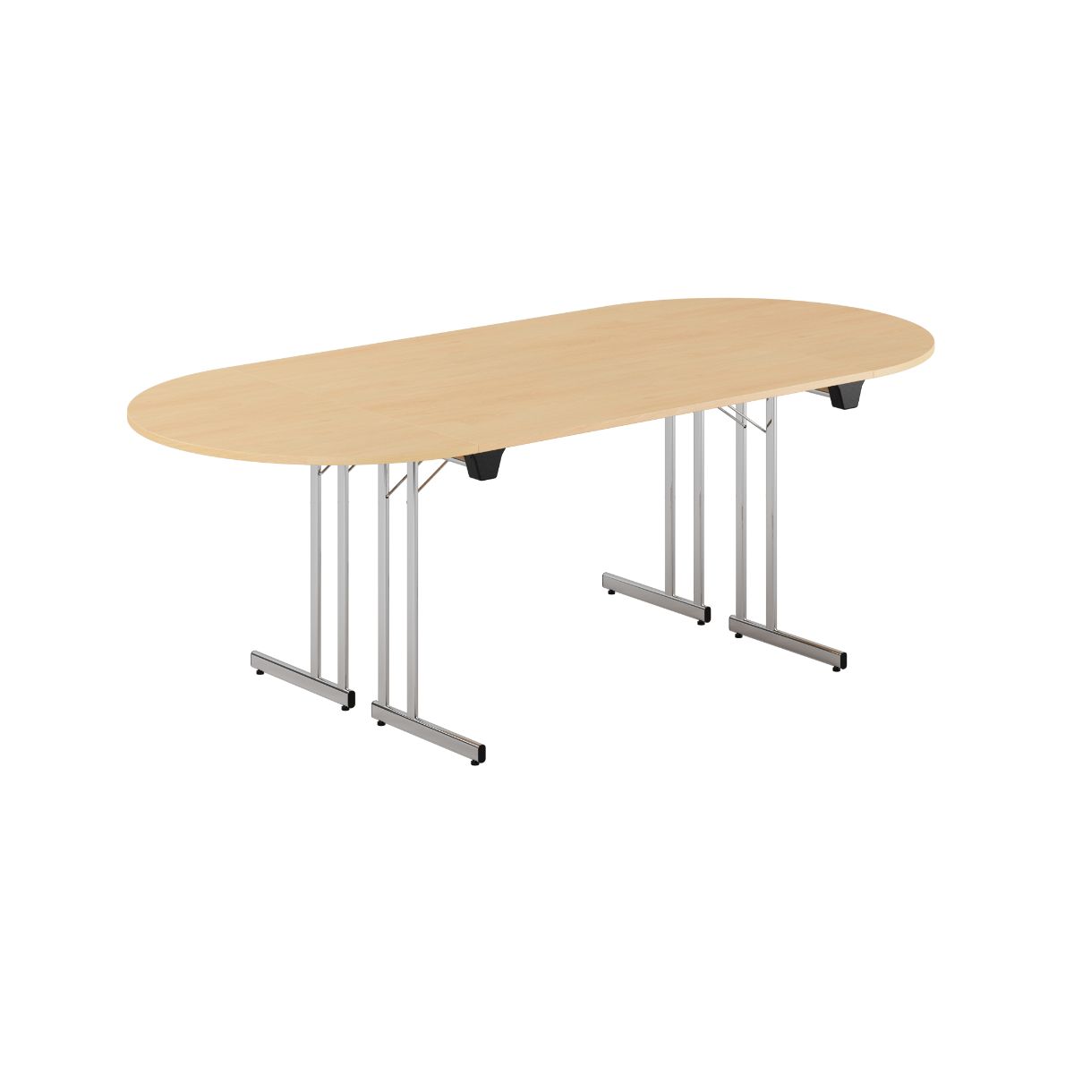 Produktbillede af Konferencebord 220x100cm Sammenklappeligt bord Bøg-krom på tilbud