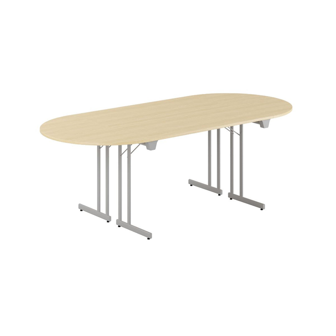 Produktbillede af Konferencebord 220x100cm Sammenklappeligt bord Birk-grå på tilbud