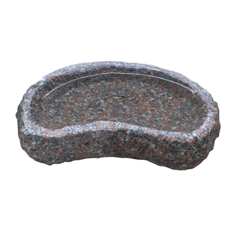 Produktbillede af Fuglebad naturform rosa granit 30x19 cm på tilbud i høj kvalitet
