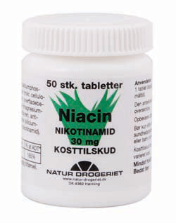 Produktbillede af ND B3 Niacin Nikotinamid 30mg. 50 tabl. på tilbud