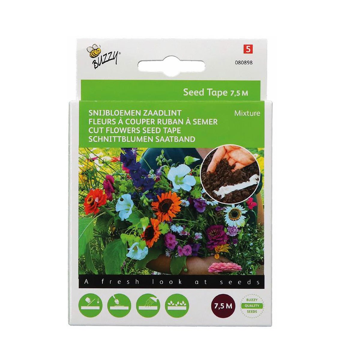 Produktbillede af Blomsterblanding til buketter frø mix 7,5 meter såbånd på tilbud i høj kvalitet