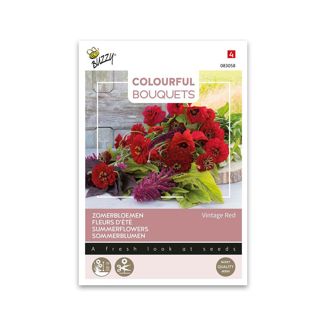 Produktbillede af Buketblomster frø Vintage Red på tilbud i høj kvalitet