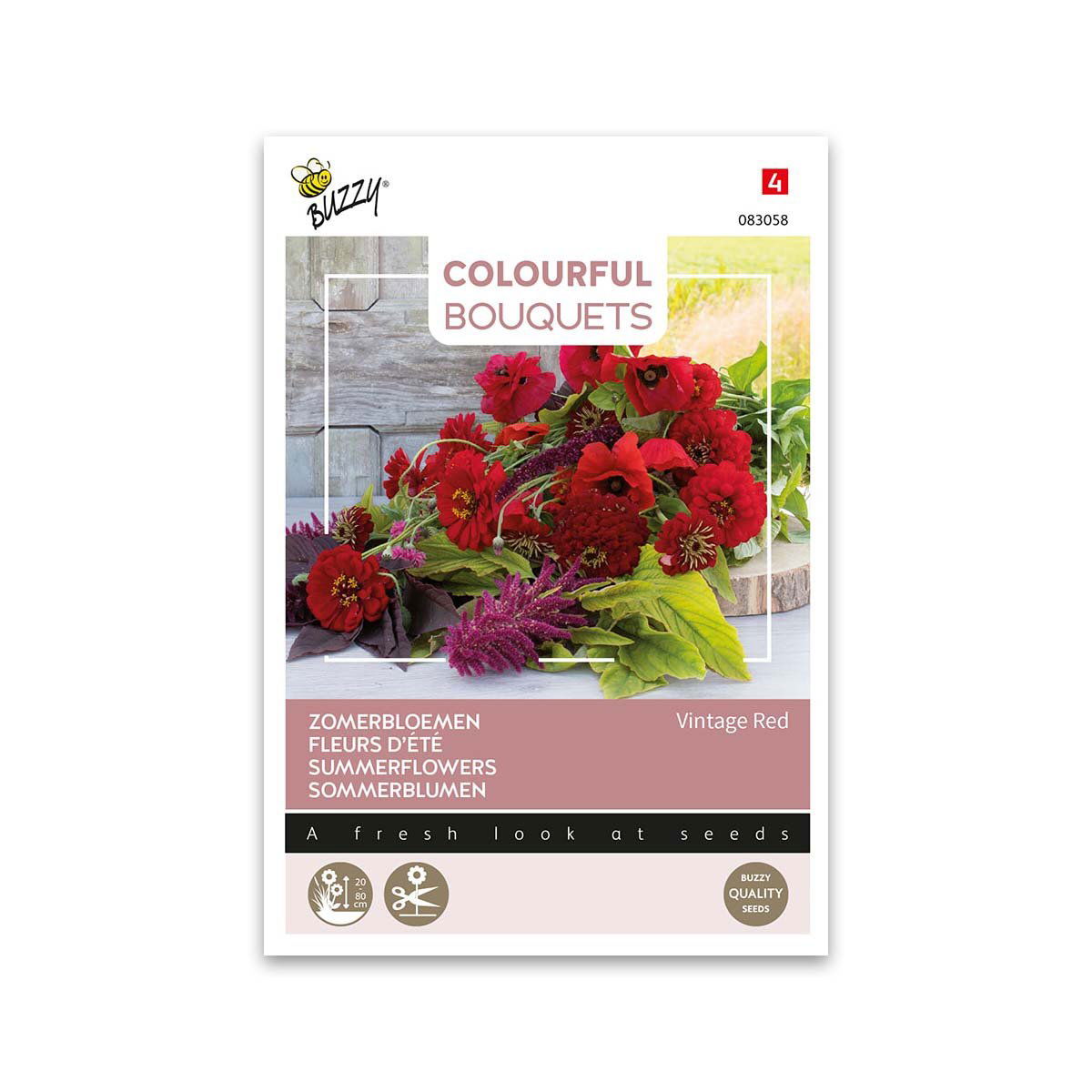 Produktbillede af Buketblomster frø Vintage Red på tilbud i høj kvalitet