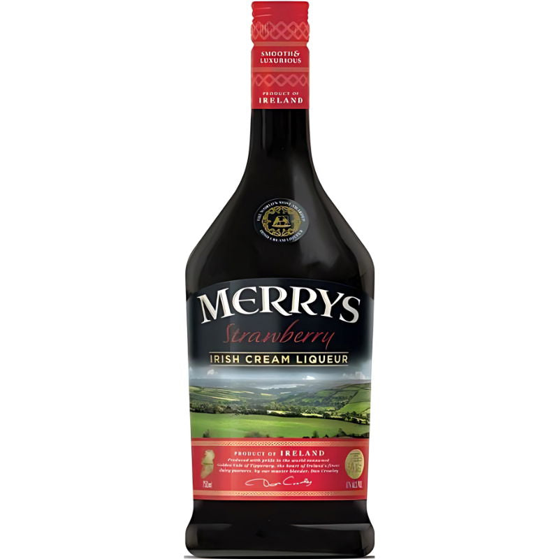 Produktbillede af Merrys Strawberry Cream Liqueur Fl 70 på tilbud – premium kvalitet og detaljer