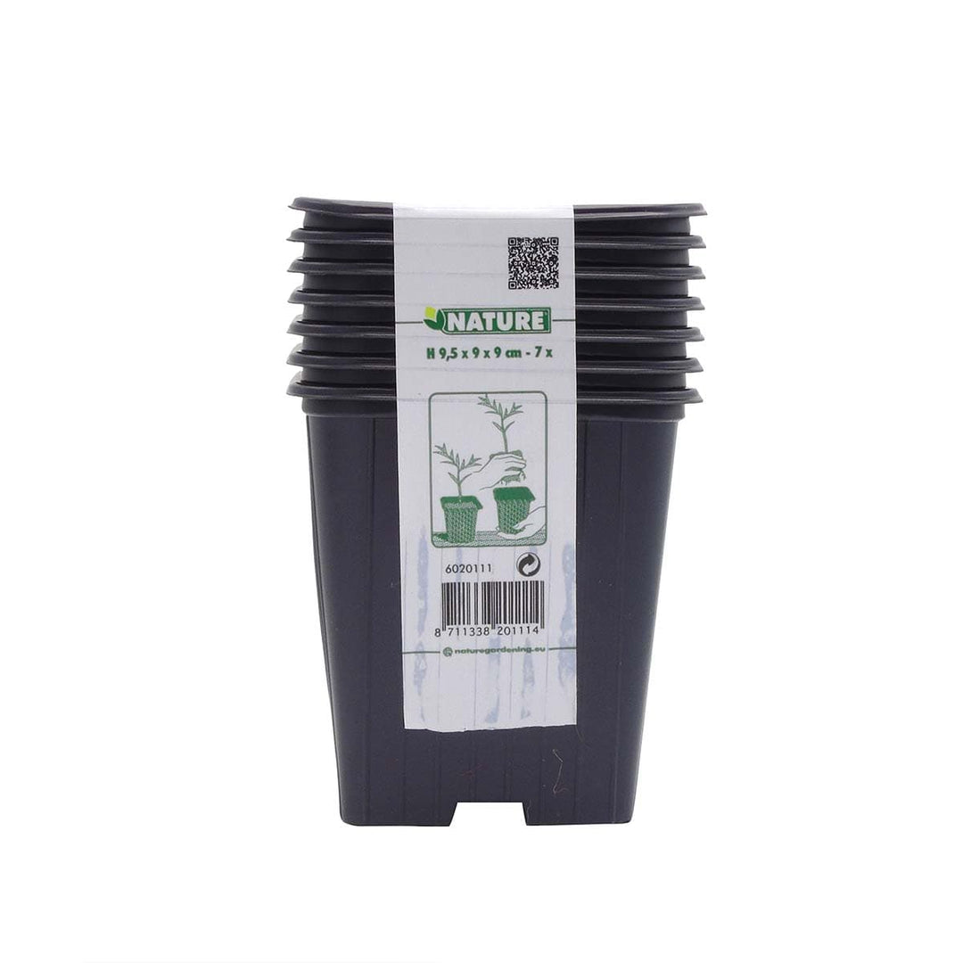 Produktbillede af Plastpotter 9x9 cm 7 stk på tilbud i høj kvalitet