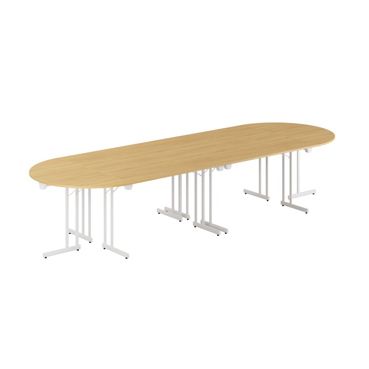 Produktbillede af Konferencebord 360x120cm Sammenklappeligt bord Eg-hvid på tilbud