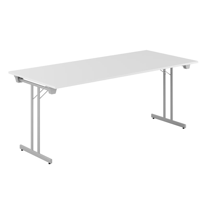 Produktbillede af Dinner Style 180x80cm Sammenklappeligt bord Hvid-grå på tilbud