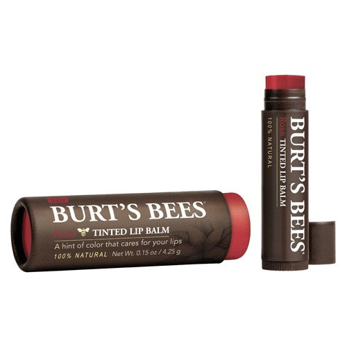 Produktbillede af Burt's Bees Lip balm farvet rose 4,25g. på tilbud
