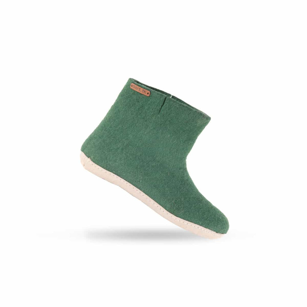 Uldstøvle (100% ren uld) m/sål i skind Dansk Design fra SHUS groen / 41