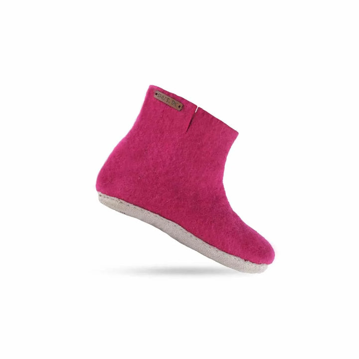 Uldstøvle (100% ren uld) m/sål i skind Dansk Design fra SHUS pink / 41