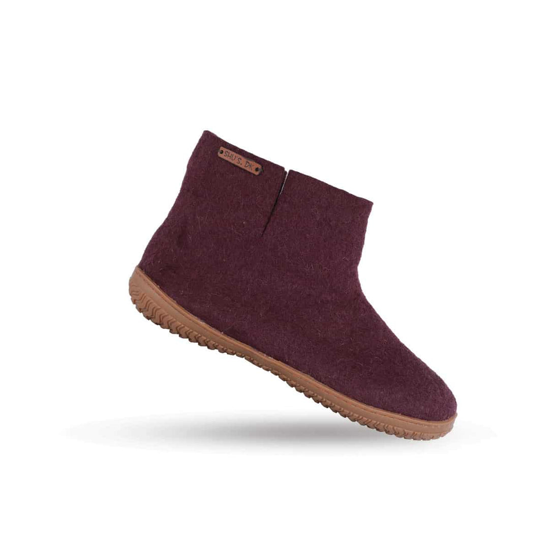 Uldstøvle (100% ren uld) m/Gummisål Dansk Design fra SHUS lilla / 43